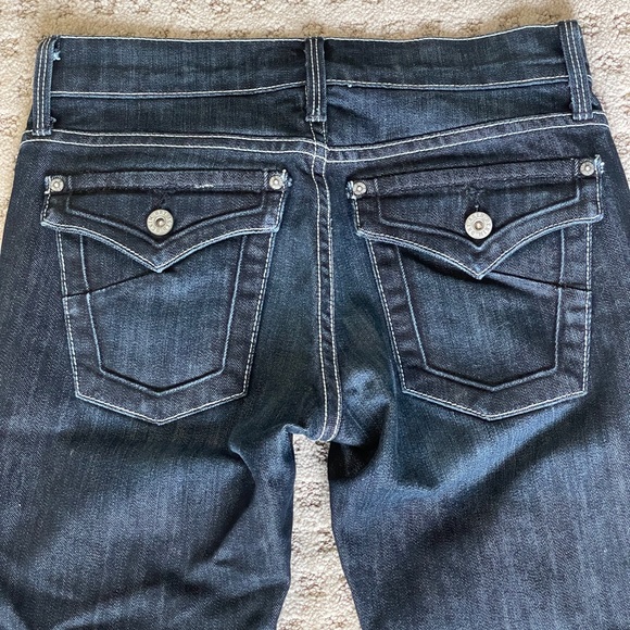 JAMES JEANS DRY AGED DENIM CURATED BY SEAN BOOTCUT DARK WASH SIZE 25 EUC - Picture 6 of 14